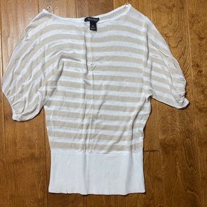 White House Black Market Striped Shimmer Top